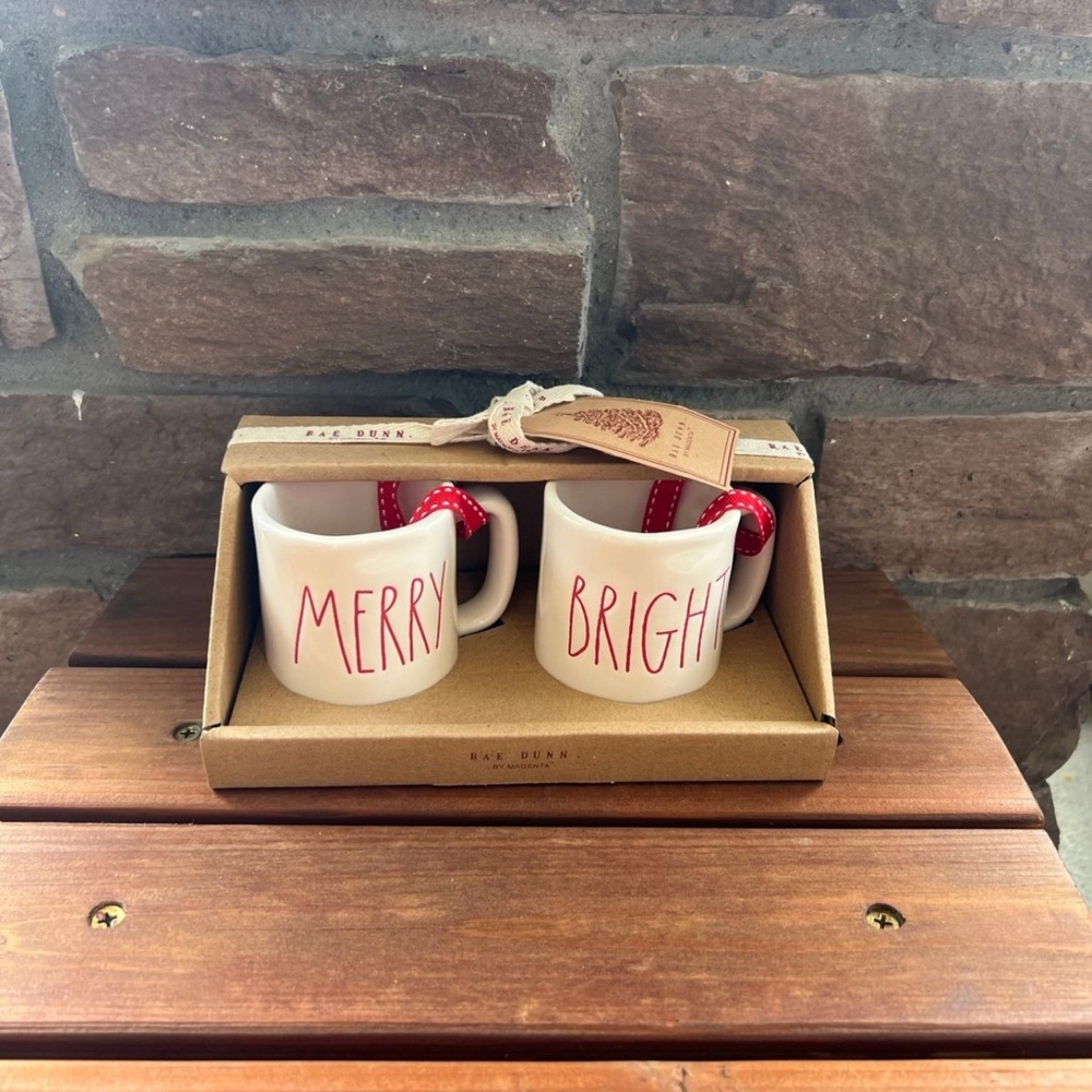 Rae Dunn Mug Ornaments - Merry and Bright